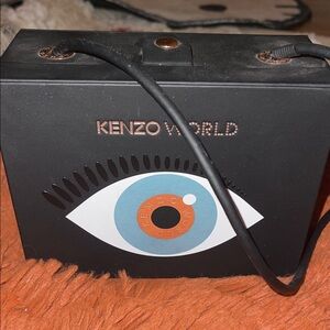 Kenzo Black Mini Box Bag with Blue and Orange Eye Motif